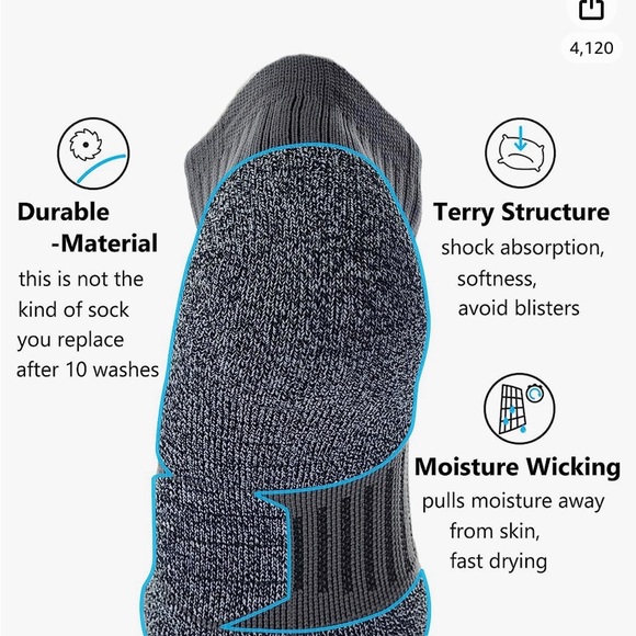 NWT CWVLC compression athletic ankle socks 3 pack - Picture 6 of 9